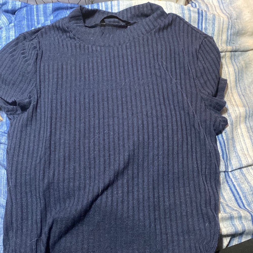 Knitted dark blue crop top size small.